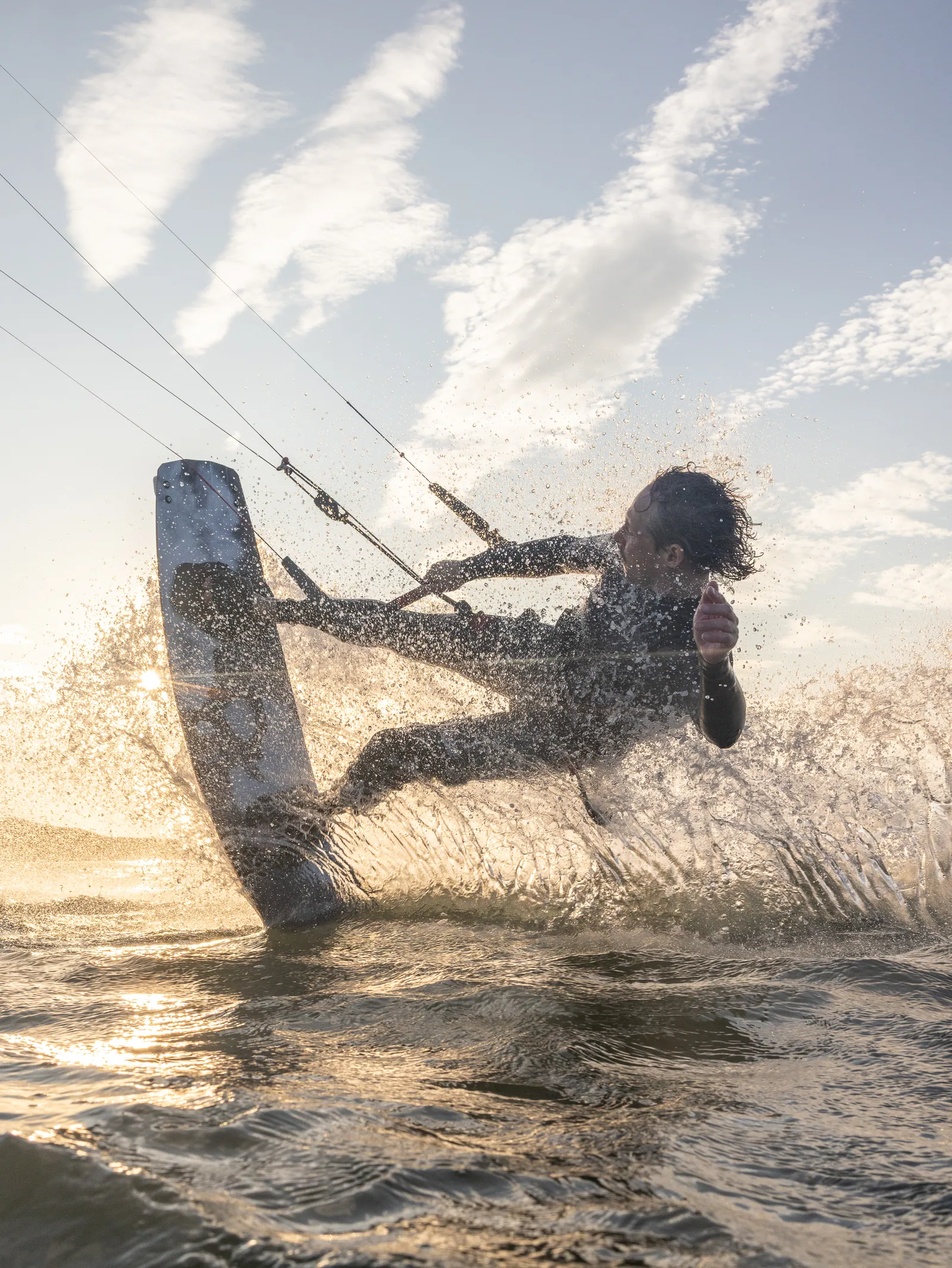 Sportfotografie — Kitesurfer im Gegenlicht